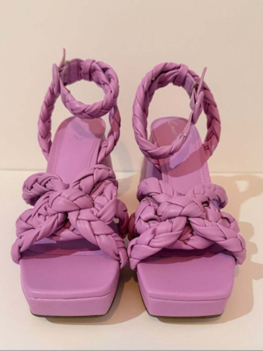 Circus by Sam Edelman Braided Block Heel Sandals - Lavender Pink